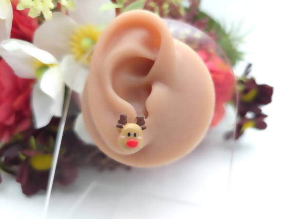 Mini Rentier Ohrstecker Weihnachten